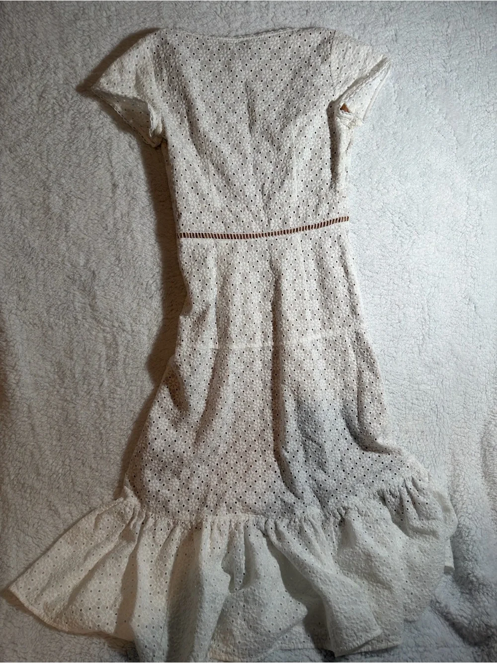 Michael Kors White Eyelet Maxi Dress with Ruffle Hem - Picture 5 of 5